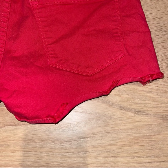 Frame Le Cutoff Shorts Vintage Red 25 - Picture 12 of 13